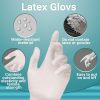 Pack of 100 Latex Gloves; Natural color; Extra Large size. Disposable Ambidextrous Hand Covers. Unisex Transparent Food Gloves for Kitchen; Cooking; P