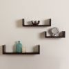 Danya B Floating 'U' Laminated Walnut Veneer Shelves; Set of 3; Espresso Brown