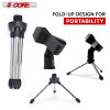 Desktop Microphone Stand Table Desk Mic Holder Tripod Stands Clip Holder Foldable Mount Clamp Podcast Recording 5 Core MS RBS