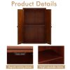 Bathroom Storage Cabinet Freestanding Wooden Floor Cabinet with Adjustable Shelf and Double Door Walnut