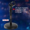 5Core 3Pcs Premium Desktop Microphone Stand Mini Round Base w/ Foldable Mic Clip MS RBS 3PK