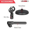 5Core 3Pcs Premium Desktop Microphone Stand Mini Round Base w/ Foldable Mic Clip MS RBS 3PK