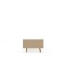 Manhattan Comfort Tribeca 35.43 Mid-Century Modern TV Stand with Solid Wood Legs in Off White and Green Mint