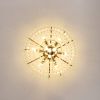 Gold Crystal Chandeliers,5-Tier Round Semi Flush Mount Chandelier Light Fixture,Large Contemporary Luxury Ceiling Lighting for Living Room Dining Room