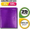 Pack of 25 Metallic Purple Bubble Mailers 8 x 11 Purple Poly Mailers 8x11 Padded Bubble Envelopes Peel and Seal Envelopes Shipping Bags for Mailing Pa