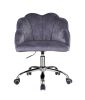 Rowse Office Chair in Dark Gray Velvet &amp; Chrome Finish OF00118