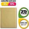 Pack of 25 Kraft Padded Bubble Mailers 8.5 x 11 Inch Size. Natural Brown Kraft Bubble Envelopes 8 1/2 x 11. Bubble Envelope Mailers Peel and Seal. Shi