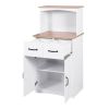 Wooden Kitchen Cabinet White Pantry Storage Microwave Cabinet with Storage Drawer