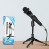 Mini Microphone Stand Tripod Universal Adjustable Desk Microphone Stand Portable Foldable Table Top Desktop Stand with Small Plastic Microphone Clip 5