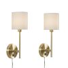 [Only support Drop Shipping Buyer] Conway Metal Wall Sconce with Cylinder Shade; Set of 2