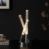 14.5" In Carina Modern 3 Acrylic Upright Leg Stix Led Silver Metal Table Lamp