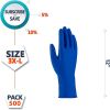 Disposable 14 Mil Blue Latex Gloves. Pack of 50 High Risk 3X-Large Glovs 12" Long with Textured Grid for Janitorial; Plumbing; Painting; Automotive; C