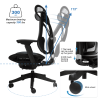 Big and Tall Office Chair with Adjustable lumbar and slide seats ; Headrest and 4d armrest ; tilt function max degree is 115 Â¬âˆž; 300LBS; Black