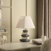 17.5" In Coastal Darya 5 Stacked Pebble Ceramic Table Lamp