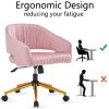 Modern swivel high quality velvet office desk chair pink color in gold metal luxury height adjustable computer chair living room chair