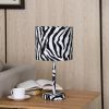 19.25" Faux Suede Zebra Metal Table Lamp