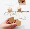 8 Pack Wooden Base Clip Holders Photo Memo Table Number Holder Stand, Hello Words