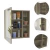 Whirlwind 1-Shelf Rectangle Medicine Cabinet with Mirror Light Oak