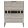 Winthrop 6-Bottle Rectangle Bar Cabinet Light Grey