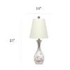 Seashell Mosaic Look Table Lamp with Cream Fabric Shade