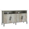 Farmhouse style TV Stand; TV station with storage and open drawers; entertainment center console table; living room media furniture.(Grey; 58''W*23.6'