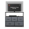 Dresser TV Stand; Entertainment Center with Fabric Drawers; Media Console Table with Open Shelves for TV up to 45 inch; Storage Drawer Unit for Bedroo