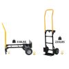 Hand Truck Dual Purpose 2 Wheel Dolly Cart and 4 Wheel Push Cart with Swivel Wheels 330 Lbs Capacity Heavy Duty Platform Cart for Moving/Warehouse/Gar