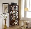 4 Tier Bookcases; 67&lsquo;&rsquo; Bookshelf with Sturdy Solid Frame; Shelves for Home and Office Organizer; Walnut