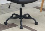 Relax Cushioned Office Chair 1pc Black Upholstered Seat back Adjustable Chair Comfort