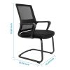 Task Office Guest Chair with Lumbar Support and Mid Back Mesh Space Air Grid Series for Reception Conference Room, Stationary, Black (2 Pack)