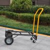 Hand Truck Dual Purpose 2 Wheel Dolly Cart and 4 Wheel Push Cart with Swivel Wheels 330 Lbs Capacity Heavy Duty Platform Cart for Moving/Warehouse/Gar