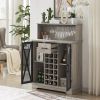 JHX Wine cabinet (Grey; 35.41''W*13.39''D*47.44''H)