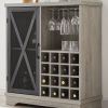 JHX Single door wine cabinet with 16 wine storage compartments (Gray; 31.50" W*13.78" D*35.43" H)