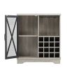 JHX Single door wine cabinet with 16 wine storage compartments (Gray; 31.50" W*13.78" D*35.43" H)