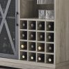 JHX Single door wine cabinet with 16 wine storage compartments (Gray; 31.50" W*13.78" D*35.43" H)