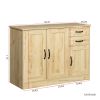 Modern Wood Buffet Sideboard with 2 doors&amp;1 Storage and 2drawers -Entryway Serving Storage Cabinet Doors-Dining Room Console; 43.3 Inch; Oak