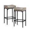 Bar stool set 2PC (Grey+Black; 16.1''W*12.2''D*28.7''H)