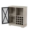 JHX Single door wine cabinet with 16 wine storage compartments (Gray; 31.50" W*13.78" D*35.43" H)