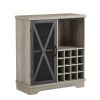 JHX Single door wine cabinet with 16 wine storage compartments (Gray; 31.50" W*13.78" D*35.43" H)