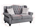 ACME Hannes Loveseat w/2 Pillows, Gray Fabric 53281