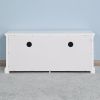 Living Room Wooden White TV Cabinet with 2 Drawers