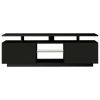 Modern TV Stand for TVs up to 65inches with LED lights; 16 Colors; for Livingroom; Bedroom; Black (OLD SKU: WF280706AAB)