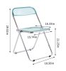 Blue Clear Transparent Folding Chair Chair Pc Plastic Living Room Seat