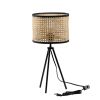 Temesa Rattan 21.3&quot; Table Lamp with In-line Switch Control and Metal Legs