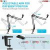 5Core Microphone Mic Suspension Boom Scissor Arm Desk Stand Mount Holder 2Pc MS ARM BLU+RED