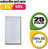 Poly Bubble Mailers 5" x 9"; Pack of 25 White Padded Shipping Envelopes for Mailing; Tear-Proof Bubble Mailer Padded Envelopes; Waterproof Bubble Enve