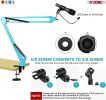 5Core Microphone Mic Suspension Boom Scissor Arm Desk Stand Mount Holder 2Pc MS ARM BLU+RED