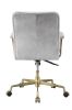 Damir Office Chair; Vintage White Top Grain Leather & Gold 92422