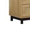 30.31"3-Drawers Storage Cabinet Rope Woven Drawer,for Bedroom,Living Room,Dining Room,Hallways,Oak