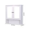 Wall Mounted Bathroom Cabinet with 2 Mirror Doors and Adjustable Shelf